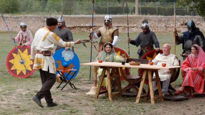 Centcelles (Constantí) también acogió una recreación sobre la caza en la época romana. foto: pere ferré