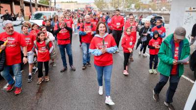 Sortint del Reus Deportiu, amb els primers relleus, a la imatge Mònica Bellido, de l’entitat Supera’t. Foto: Alba Mariné