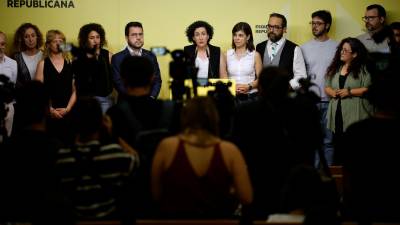 Marta Rovira, en la rueda de prensa posterior a la votación de la militancia de ERC. Foto: ACN