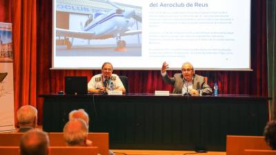 Enric Plana y Josep Maria Elorduy en el Centre de Lectura de Reus. Foto: Alba Mariné