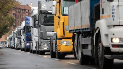 Una manifestación de camioneros. Foto: EFE