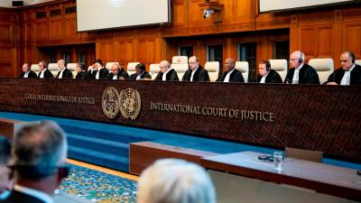 El tribunal del Corte Internacional de Justicia (CIJ) este viernes. Foto: EFE