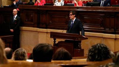 Salvador Illa durant la seva primera compareixença al Parlament com a president del govern català. Foto: ACN