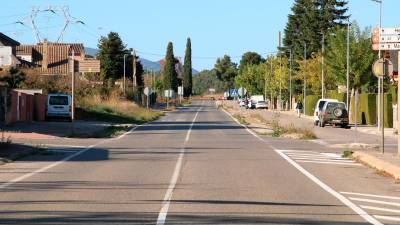 La carretera de Poblet, a la salida de L’Espluga. FOTO: DT