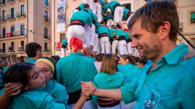 Castellers de Vilafranca durante la diada. Foto: Marc Bosch