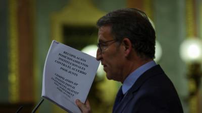 Alberto Núñez Feijóo durante el debate de investidura. Foto: EFE