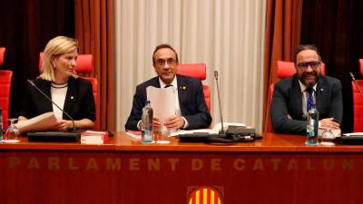 El president del Parlament, Josep Rull, a la reunió de la Junta de Portaveus. Foto: ACN