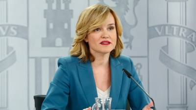 La portaveu del govern espanyol, Pilar Alegría, a la roda de premsa posterior al Consell de Ministres. FOTO: ACN