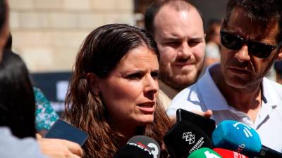 Mònica Sales, ayer, durante la rueda de prensa que ofreció para valorar al Govern. foto: ACN