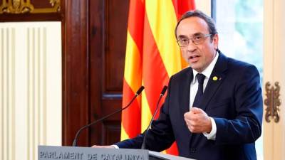 El president del Parlament, Josep Rull, ha iniciat aquest dimarts la ronda de consultes amb els líders parlamentaris. Foto: EFE