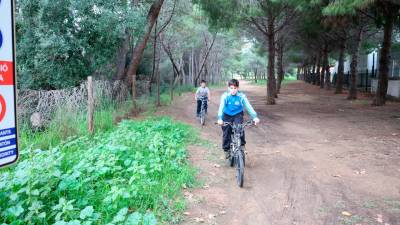 El nuevo tramo de carril bici se hará en el camino entre las avenidas de l’Esport y del Mil·lenari. Foto: Alba Mariné