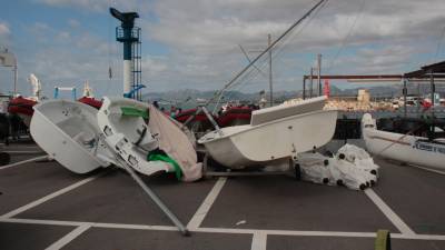 Desperfectos causados en algunas de las embarcaciones. Foto: Club Nàutic Cambrils