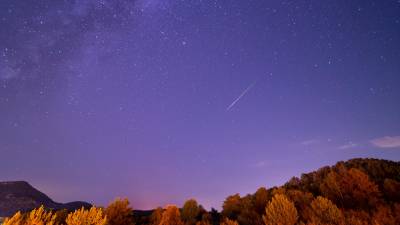 Un meteoro, en el cielo de Prades, el pasado domingo. FOTO: Parc Astronòmic Muntanyes de Prades