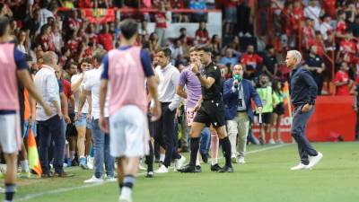 Eder Mallo, durante el duelo Nàstic-Málaga. Foto: Pere Ferré/DT