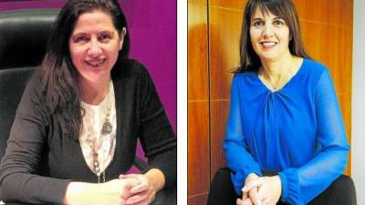 Encarnación Orduna, actual vicedecana, y Sònia Parisi, candidata. Fotos: DT y Pere Ferré
