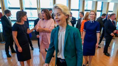 Ursula von der Leyen, durante la presentación de su propuesta de nuevo Colegio de Comisarios. Foto: EFE