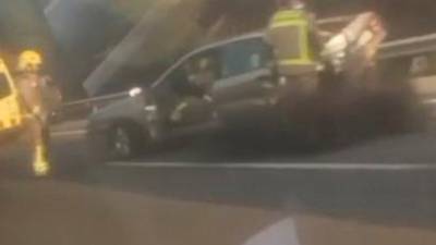 Uno de los dos coches implicados en el accidente. Foto: cedida