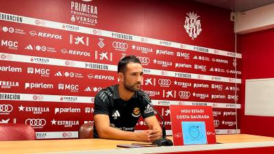 Dani Vidal, técnico del Nàstic, este viernes en la rueda de prensa del viernes previa al partido del domingo frente a la Real Sociedad B. Foto: Cedida