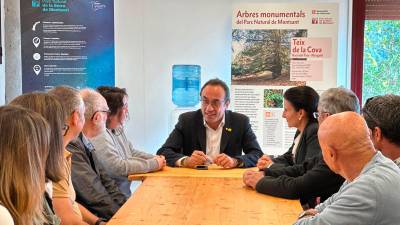 El president del Parlament, Josep Rull, aquest divendres al Priorat. Foto: Cedida