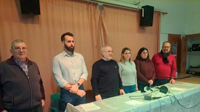 Foto de la rueda de prensa de ayer en La Pobla de Montornès. Foto: J.B.