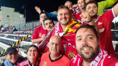 Aficionados del Nàstic desplazados a Ceuta. Foto: DT