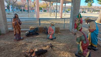 El pesebre del barrio de Ponent sin la figura principal. Foto: EFE