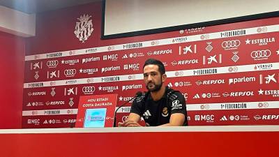 Dani Vidal, técnico del Nàstic en la sala de prensa del Nou Estadi. FOTO: j. moreno