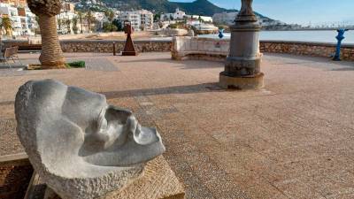 La escultura Cap Crist, de Cañas, una vez restaurada. FOTO: AJUNTAMENT SITGES