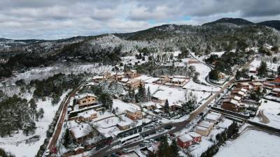 Imagen de Prades el pasado mes de marzo. Foto: Parc Astronòmic Prades en X