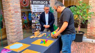 El vicepresidente del MMCA, José Rey, y la concejal de Educació, Isabel Mascaró, esta mañana en el IMET. Foto: C.Pomerol