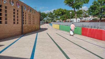 Fumigación en el patio de la escuela de Bellvei.