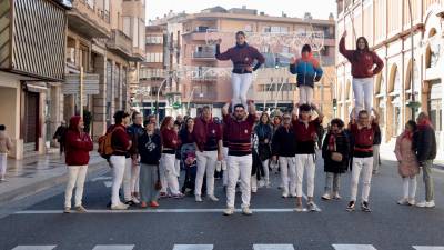 Els Castellers de Tortosa durant la caminada solidària. Foto: J. Revillas