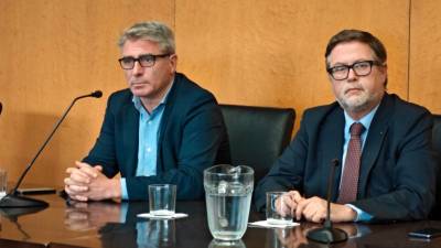 El director de Rodalies, Antonio Carmona, y el subdelegado del Gobierno en Tarragona, Santiago Castellà. Foto: N.R.