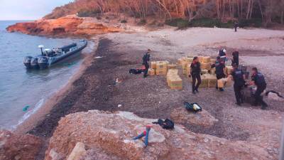 Imagen de la droga incautada en L’Ametlla de Mar. Foto: Mossos d’Esquadra