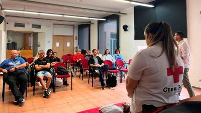 Una de les formacions que organitza la Coordinadora de Colles Castelleres de Catalunya amb diferents membres de colles. Foto: cedida