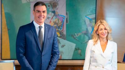 Pedro Sánchez y Yolanda Díaz llegaron a un acuerdo este lunes. Foto: Congreso de los Diputados