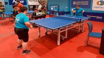 Los miembros del Club Esportiu Alba pueden practicar ‘ping-pong’ gracias al convenio con el CTT Ganxets. Foto: cedida / Club Esportiu Alba