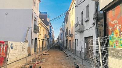 Las obras en la calle Cristina Baixa. foto: JMB