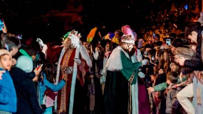 Los Reyes, a su llegada al Pont d’Armentera. foto: cedida