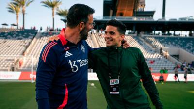 Bartra durante la previa al partido entre el Betis y el Manchester United que se jugó esta madrugada en California. Foto: Betis