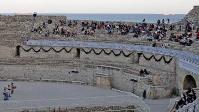 El simbólico anfiteatro romano de la ciudad durante uno de los actos del festival Tarraco Viva. Foto: Lluís Milián