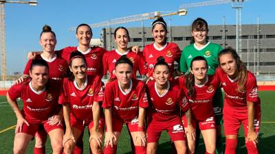 El once inicial del Nàstic en la Ciutat Esportiva de Campclar. Foto: Nàstic