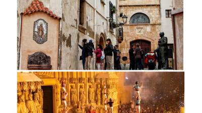 Sant Magí i Santa Tecla són els sants de Tarragona per excel·lència: ermita del sant al Portal del Carro i entrada del braç de la santa a la catedral