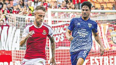 El mejor partido de Narro, según Sofascore, fue ante el Sestao River en el Nou Estadi. foto: gerard sala/nàstic