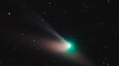 Imagen inédita y reciente del cometa desde Prades. FOTO: ALEIX ROIG @PARCASTROPRADES