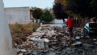 Efectos de una fuerte lluvia caída en Granada a finales del mes de octubre pasado. Foto: EFE