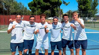 Oscar Gavaldà, David Cortés, Jordi García, Albert Montañés, Arnau Santillana y Arnau Valls, del Monterols. FOTO: Cedida