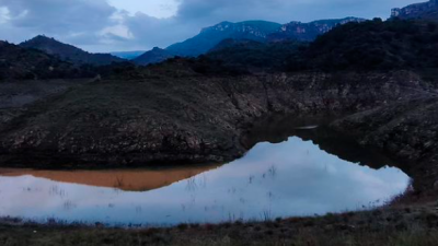 Estado del pantano de Siurana después de las lluvias de la pasada semana. Foto: Ajuntament de Cornudella de Montsant