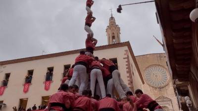 Pilar de vuit de la Colla Vella de Valls. Foto: Twitter Colla Vella