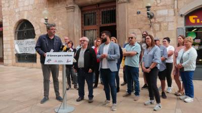 Les tres formacions han presentat avui l’acord. Foto. Rober Urgell